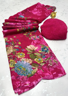 TELIRAJ.FASHION. Printed Bollywood Georgette Saree(Multicolor)