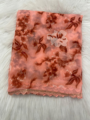 bhavika silk mills Floral Print Daily Wear Georgette Saree(Orange)