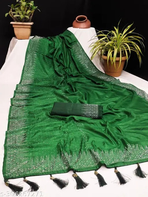 Suali Embellished Bollywood Georgette Saree(Green)