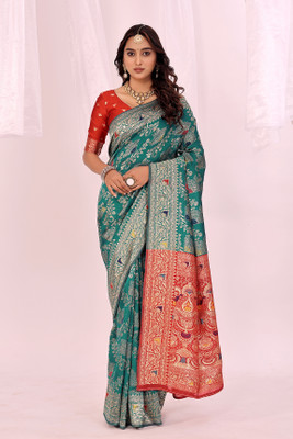 Suali Woven Kanjivaram Art Silk Saree(Light Blue)