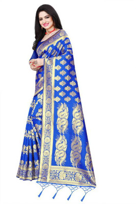 Riddhi Siddhi Creation Printed Banarasi Art Silk Saree(Blue)