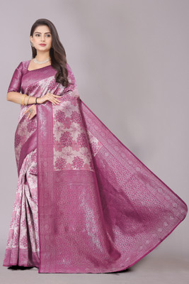 FINE WEAR Woven Banarasi Cotton Silk, Tissue Saree(Multicolor)