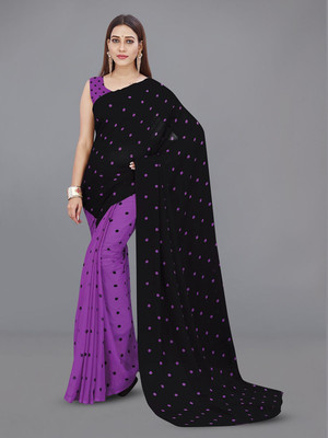 Moda Rapido Printed Daily Wear Georgette Saree(Purple)