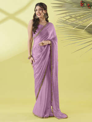 HouseOfCommon Solid/Plain Bollywood Pure Silk Saree(Multicolor)