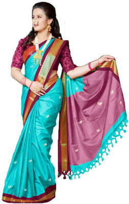 HouseOfCommon Woven Paithani Art Silk Saree(Green)
