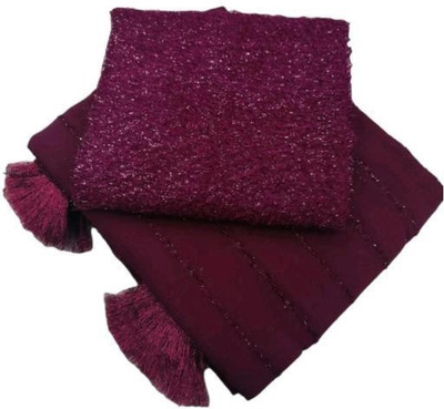 shrijamyaham Self Design Bollywood Georgette Saree(Maroon)