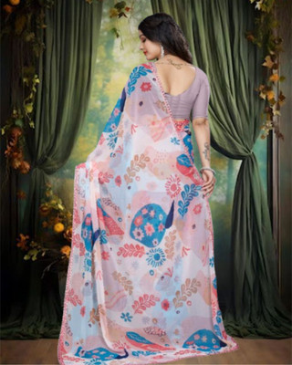 JAYAMENTERPRISE Floral Print Bollywood Georgette Saree(Multicolor)