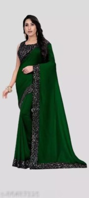 LDZONE Embellished Banarasi Cotton Silk Saree(Green)