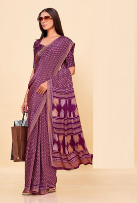 Panchvati NX Printed Bollywood Crepe Saree(Maroon)