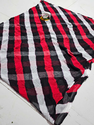 KHATRI AND SONS Striped, Self Design, Printed, Color Block, Blocked Printed Leheria Chiffon Saree(Multicolor)