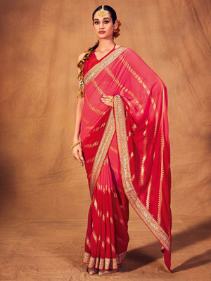 ANOUK Printed Daily Wear Polyester Saree(Orange)