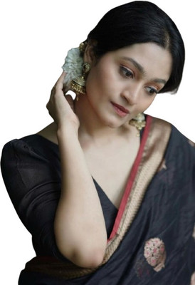 KM CREATION Self Design Banarasi Art Silk Saree(Black)