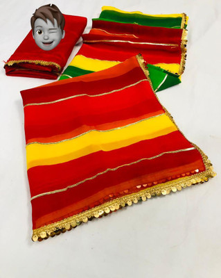 EVERYDAY CREATIONS Striped Bollywood Georgette Saree(Multicolor)