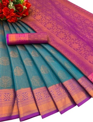 Bloviate Self Design Bollywood Jacquard, Silk Blend Saree(Multicolor)