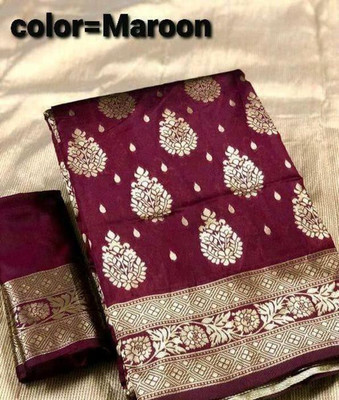 lizyaa enterprise Self Design Bollywood Jacquard Saree(Maroon)