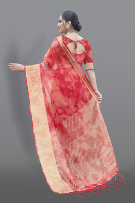 Aarunika LGF Printed Bollywood Organza Saree(Red)