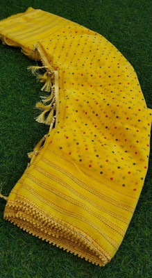 HouseOfCommon Printed Bollywood Georgette Saree(Yellow)