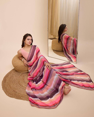 Muskan Collection Self Design Kanjivaram Georgette Saree(Multicolor)