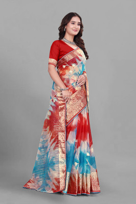 Aarunika MT Solid/Plain Bollywood Organza Saree(Maroon)