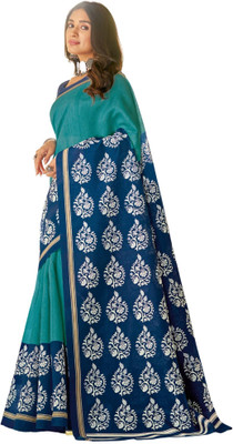 Akhilam Embroidered Mysore Art Silk Saree(Blue)