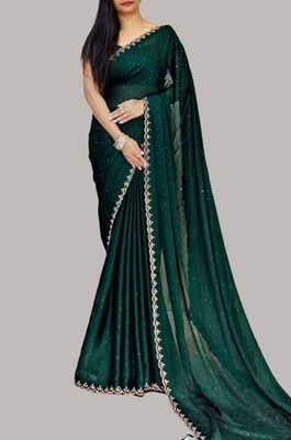 KAKADIYA CREATION Embellished Bollywood Chiffon Saree(Green)