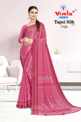 Vimla Printed Mysore Art Silk Saree(Pink)