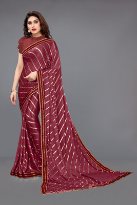 TATHASTU FASHIONS Self Design Bollywood Georgette Saree(Maroon)