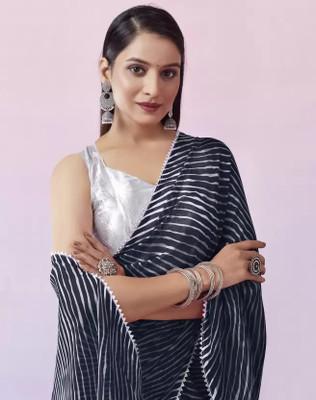 NESHVI ENTERPRISE Digital Print Bollywood Georgette Saree(Dark Blue)