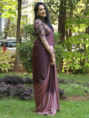 Sareemall Embellished Bollywood Chiffon Saree(Purple)