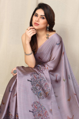 MIRCHI FASHION Solid/Plain, Embellished Daily Wear Chiffon, Georgette Saree(Purple, Multicolor)