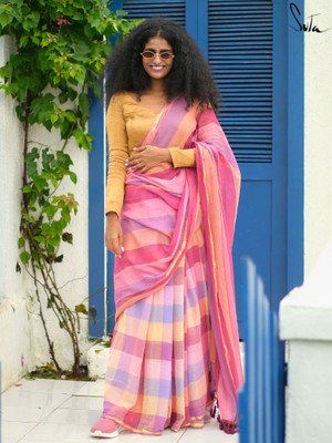 Suta Self Design Handloom Pure Cotton Saree(Multicolor)