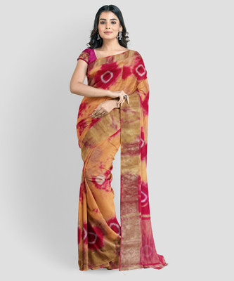 Priya Printed Bandhani Dupion Silk Saree(Multicolor)