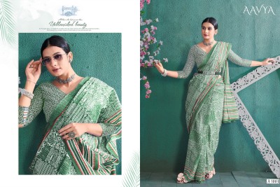 JASU CREATION Printed Handloom Pure Cotton Saree(Green)