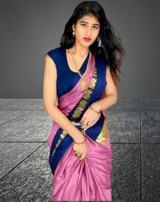 Mortal Textile Woven Assam Silk Cotton Silk Saree(White)