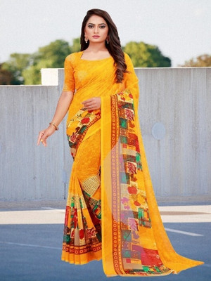 Suali Printed Bollywood Georgette Saree(Multicolor)