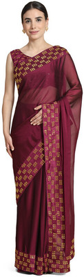 pUNYATHA CREATION Embellished Bollywood Crepe Saree(Maroon)