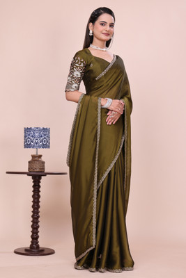 saanvi Embroidered Bollywood Art Silk Saree(Green)