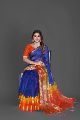 Aarunika SST Solid/Plain Bollywood Organza Saree(Light Blue)