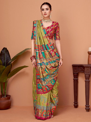 Sareemall Printed Banarasi Viscose Rayon Saree(Multicolor)
