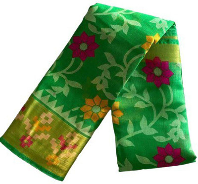 Adrika Printed Daily Wear Pure Cotton Saree(Green)
