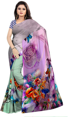 SCFO Digital Print Daily Wear Polyester Saree(Multicolor)
