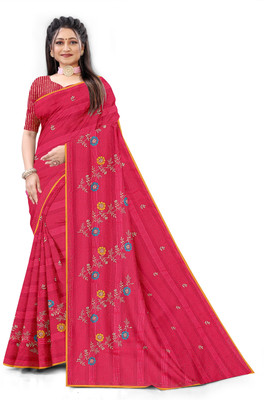 unityprints7 Dyed Bollywood Chiffon Saree(Multicolor)