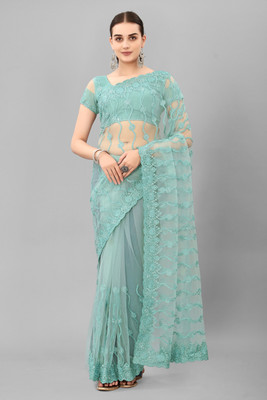 JSItaliya Embroidered Bollywood Net Saree(Light Green)