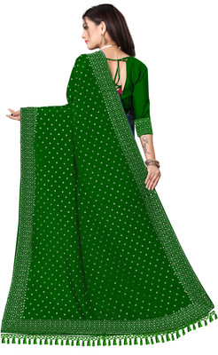 vishnu laxmi creation Self Design Chanderi Art Silk Saree(Green)
