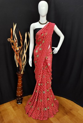 Anand Sarees Paisley, Printed Daily Wear Georgette Saree(Red)
