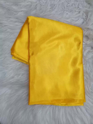 Aruna Sarees Solid/Plain Bollywood Pure Silk, Satin Saree(Yellow)