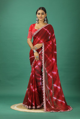 nirmal creation Self Design Bollywood Georgette Saree(Magenta)