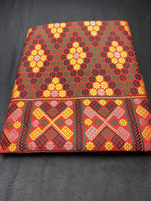 MimmartAssam Self Design Mekhela Chador Cotton Blend Saree(Red)