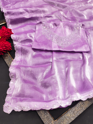 ZOYAL ENTERPRISE Self Design Bollywood Jimmy choo Saree(Purple)