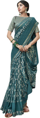 Pbs Prints Printed Bollywood Georgette Saree(Dark Blue)